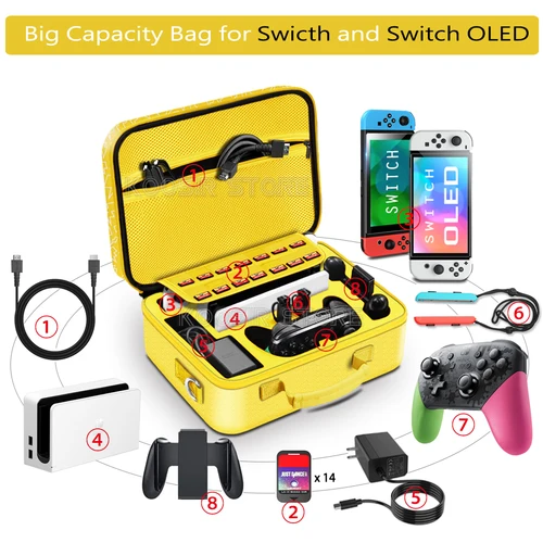 Imagen 2 del producto Para Nintendo Switch OLED accesorios Estuche de transporte Switcholed caja de tarjetas de juego de carcasa dura Nintendo Switch Animal Crossing Theme Bag