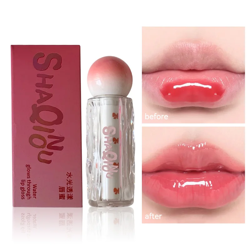 ملمع شفاه شفاف لامع من شاكينيو - مرطب، لمسة نهائية غير لامعة، لون وردي، ممتلئ ومضيئة