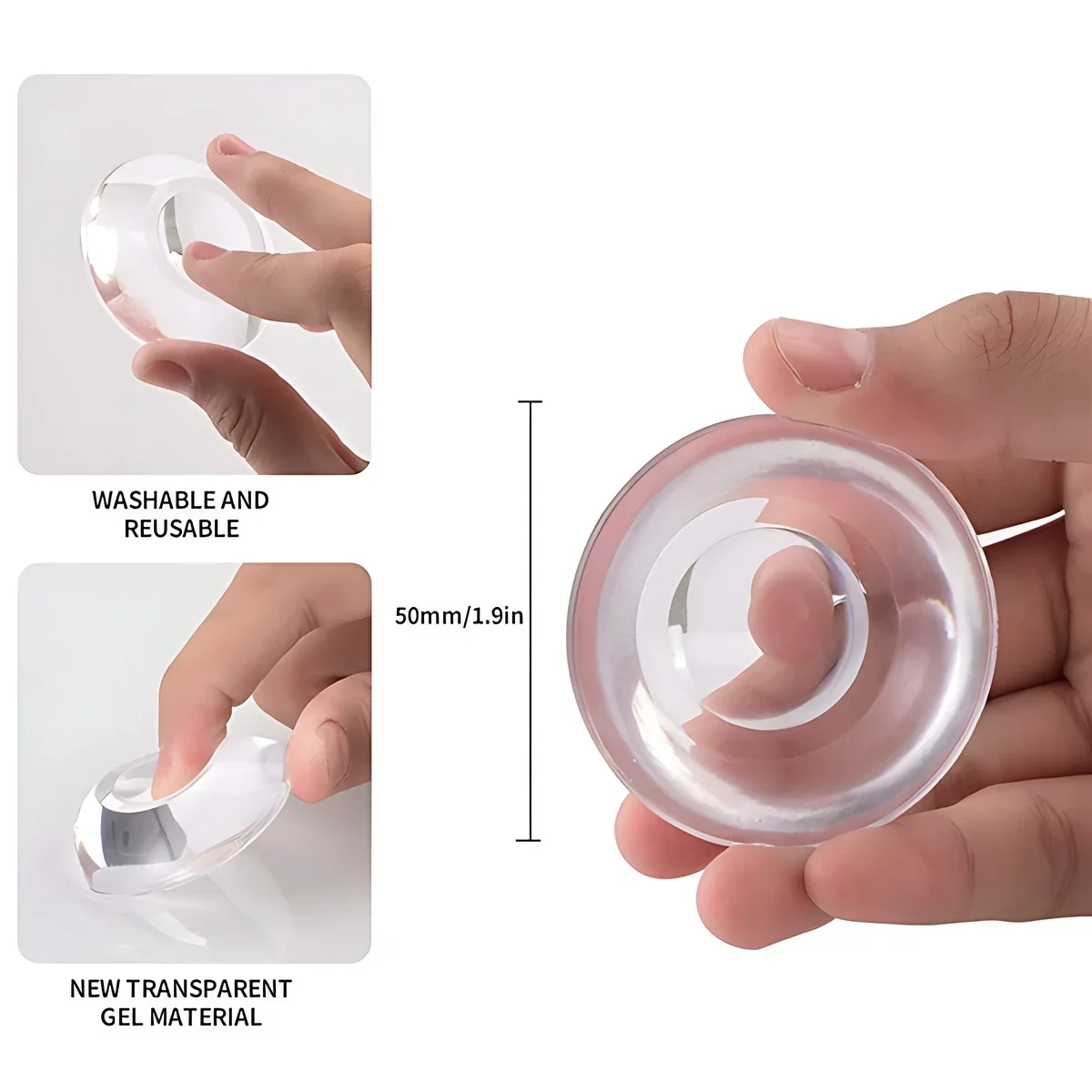Silicone Door Stopper Reusable Wall Protector Cushion for Cabinet Doors Furniture Safety Anti Bumper