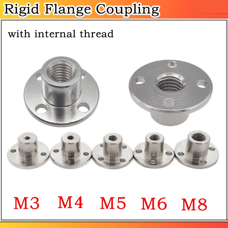 1pcs M3 M4 M5 M6 M8 Rigid Flange Coupling with Internal Thread Rigid Flange Coupling Motor Guide Shaft Coupler Connector