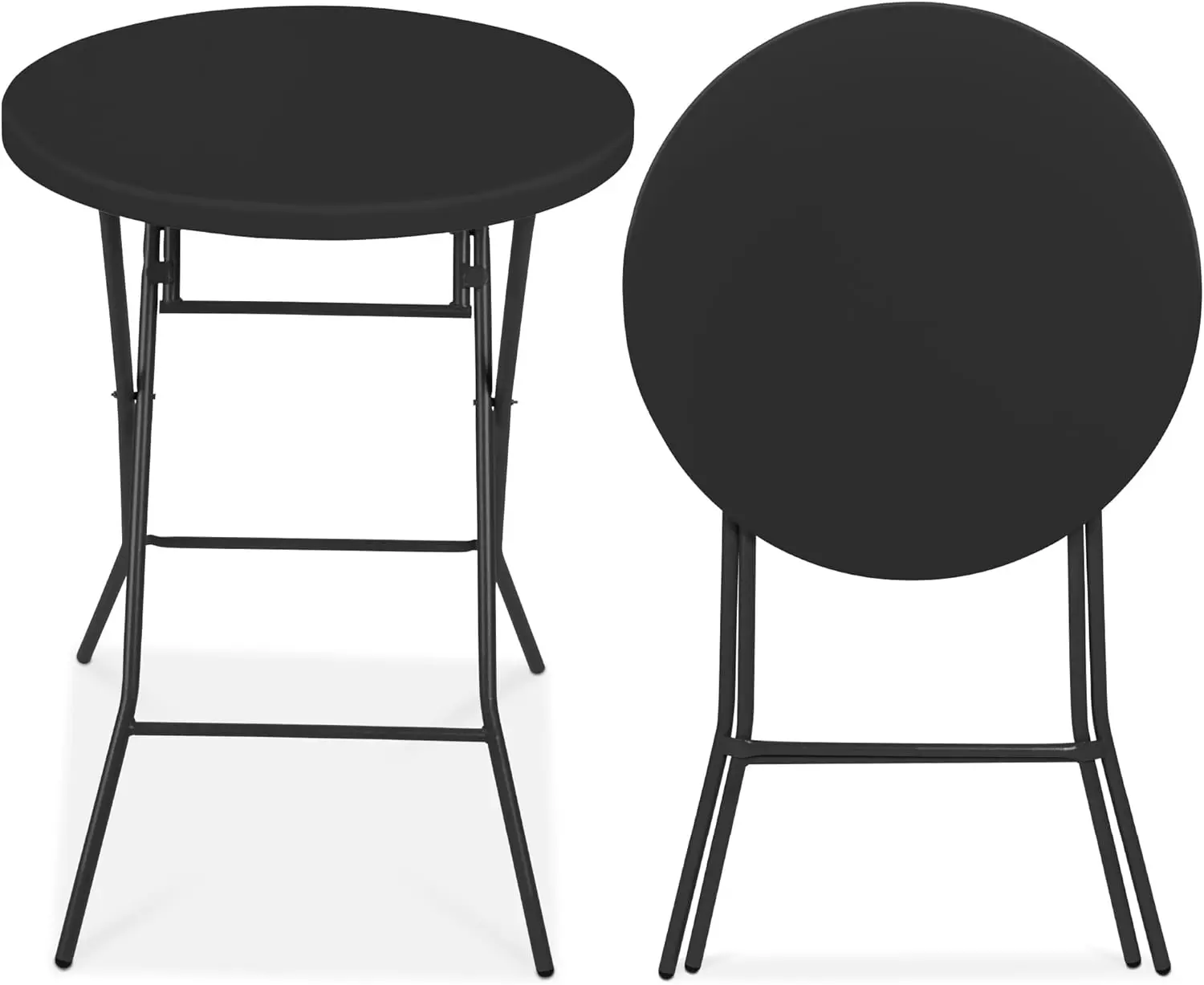 

32in Bar Height Folding Table, Round Indoor Outdoor Accessory for Patio, Backyard, Dining Room, Events w/Thick Table Top, Metal