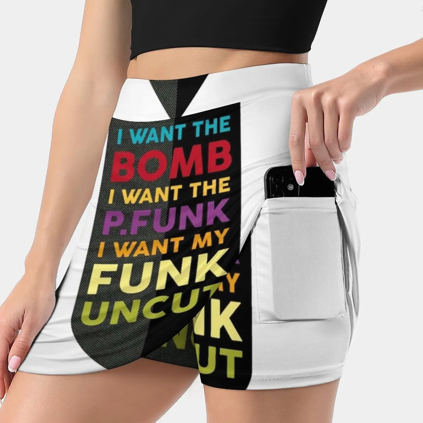 I Want My Funk Uncut Korean Fashion Skirt Summer Skirts For Women Light Proof Trouser Skirt Bootsy Collins Funk U Funk Me Funky