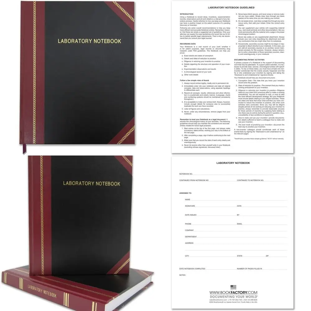 

Лабораторный блокнот профессионального уровня — 500 страниц, 8x10, формат линейки, черно-бордовая кожаная обложка, сшитая секция, в твердом переплете, изготовленная