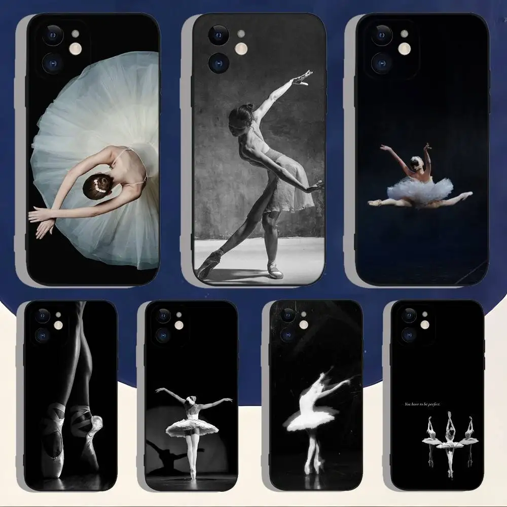 

Ballet Shoes Dancing Phone Case For iPhone 17,16,15,14,13,12,11,Pro,Max,Plus,Air,X,XS,XR,SE,8,7,Mini,Soft Silicone Black Case