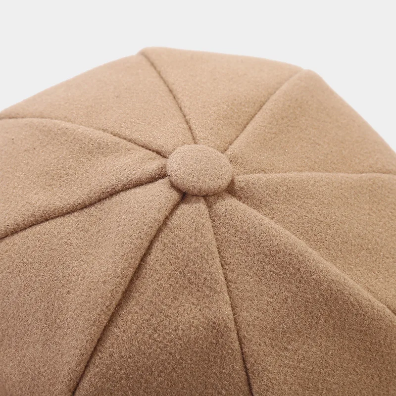 2023 Autumn Acrylic Warm Solid Octagonal Hats for Women and Men Berets Painter Hat Beanie Cap 127