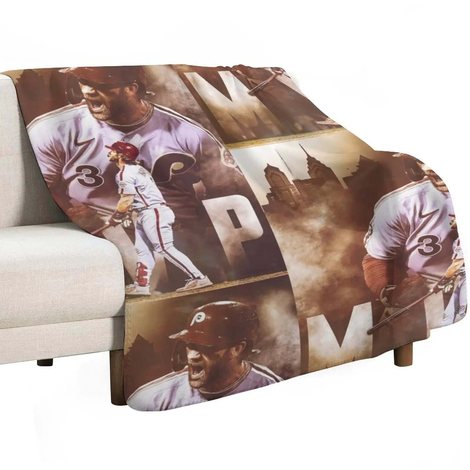 Bryce Harper Throw Blanket For Decorative Sofa Polar Soft Blankets For Bed Hairys Soft Plush Plaid Blankets