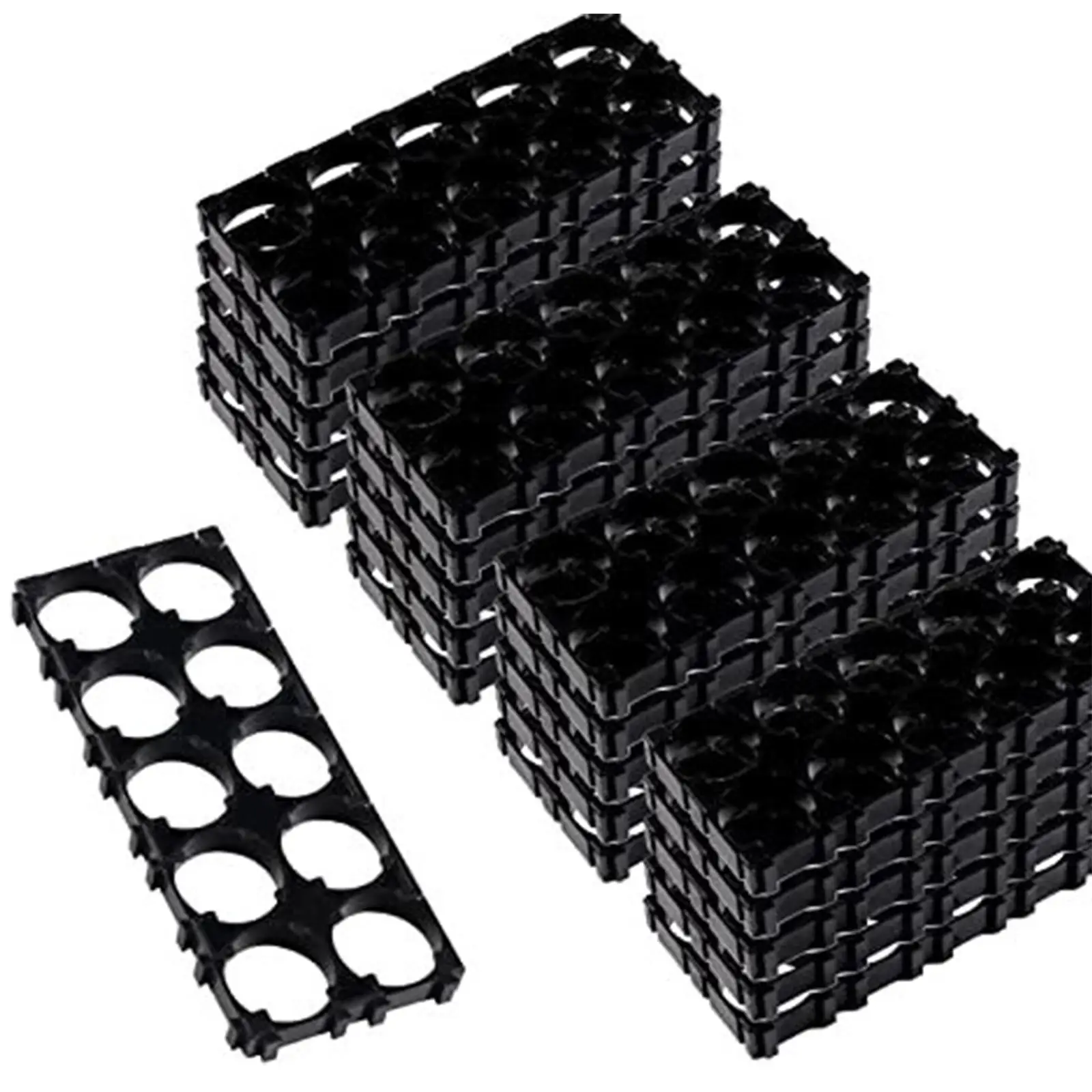 20Pcs 18650 Lithium Battery Holder 2x5 Bracket Cylindrical Cell Spacer Protection Board Battery Case Holder for DIY Battery Pack