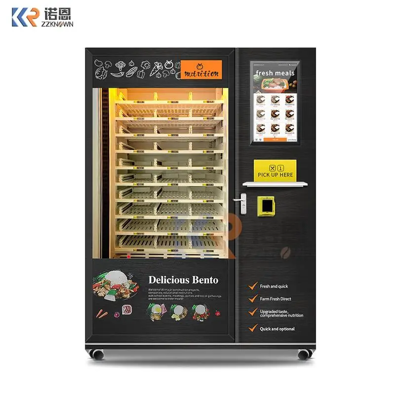 

Food Vending Machine With Microwave Touch Screen Coin Bill And Card Reader System Heating Vending Machine