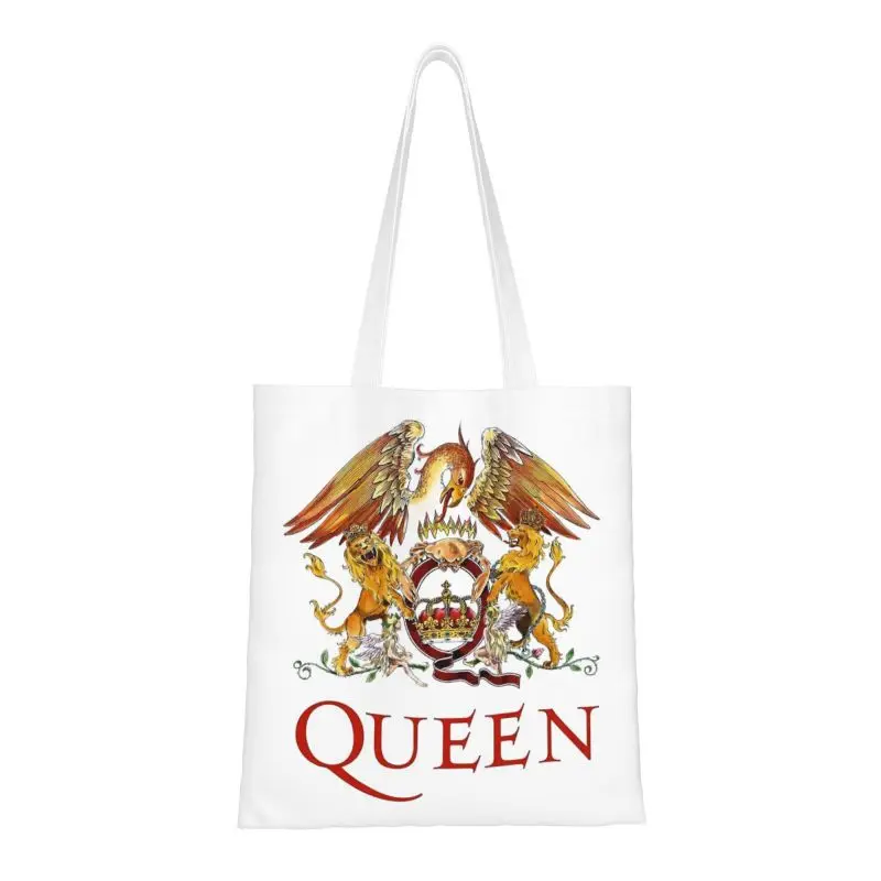 Cute Queen Freddie Mercury Shopping Tote Bag Reusable Rockstar Rock Singer Quotes Canvas Grocery Shopper Shoulder Bag