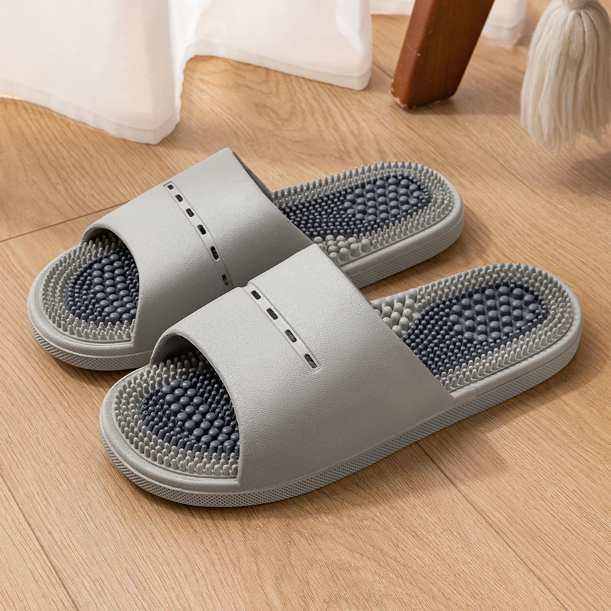 PVC Unisex Slippers Massage Wellness Home Slippers Comfortable Breathable Indoor Slippers image 2
