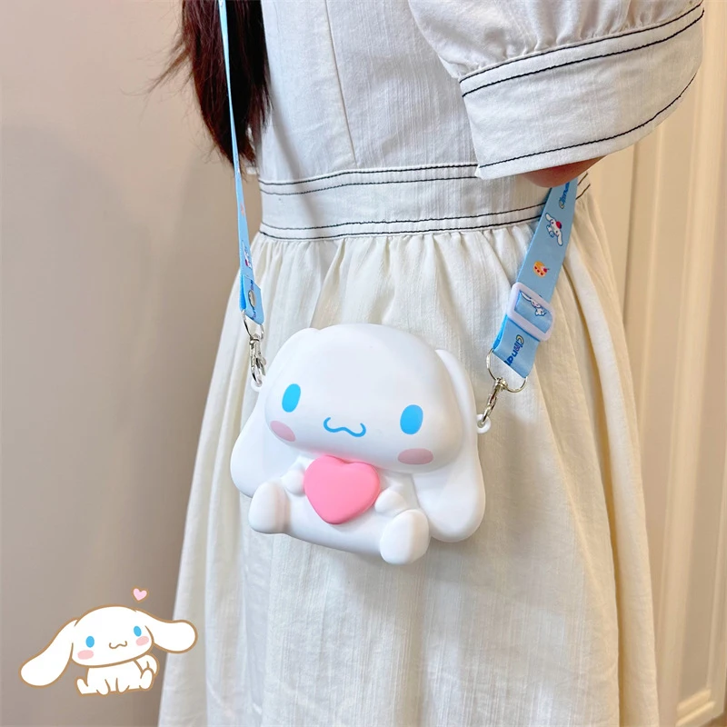 

Kawaii Новинка Sanrio Cinnamoroll силиконовая сумка через плечо Водонепроницаемая аниме мультяшная Кошелек для монет подарок для девушки мультяшная милая искусственная кожа