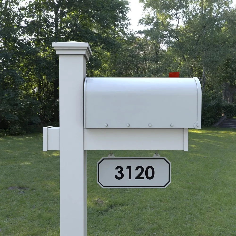 The Jackson Complete Mailbox System - Vinyl/PVC Post (includes Mailbox) Decorative Curbside Postal