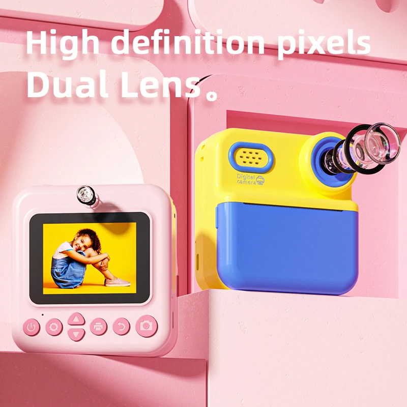 Kids Digital Camera Photo Printer with Game Cute Mini Digital Video Child Instant Print Camera Kids Girls Boyes Birthday Gifts 2