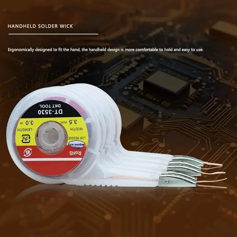 جديلة ديسولديرينغ قوية 1.5/2.0/2.5/3.0/3.5 مللي متر عرض 3 متر طول شفط القصدير لحام مزيل الفتيل سلك بغا أداة إصلاح لحام #3