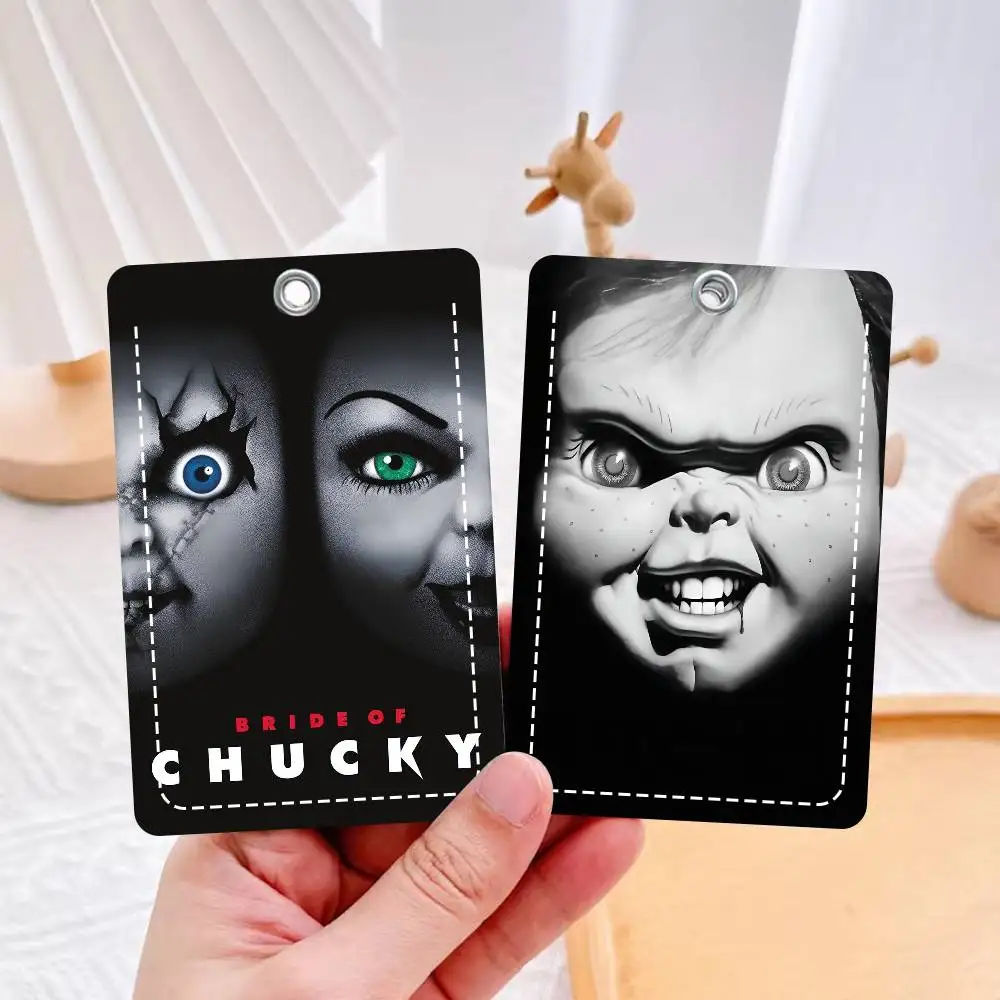 

Кожаный чехол для карт с брелоком в стиле фильма ужасов «Чаки» (Child's Play), легкий кошелек для повседневного использования