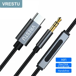 USB Type C to 3.5mm AUX Stereo Car Audio Cable Auxiliar Headset Speaker Headphone Jack Converter for Samsung Xiaomi Google Pixel