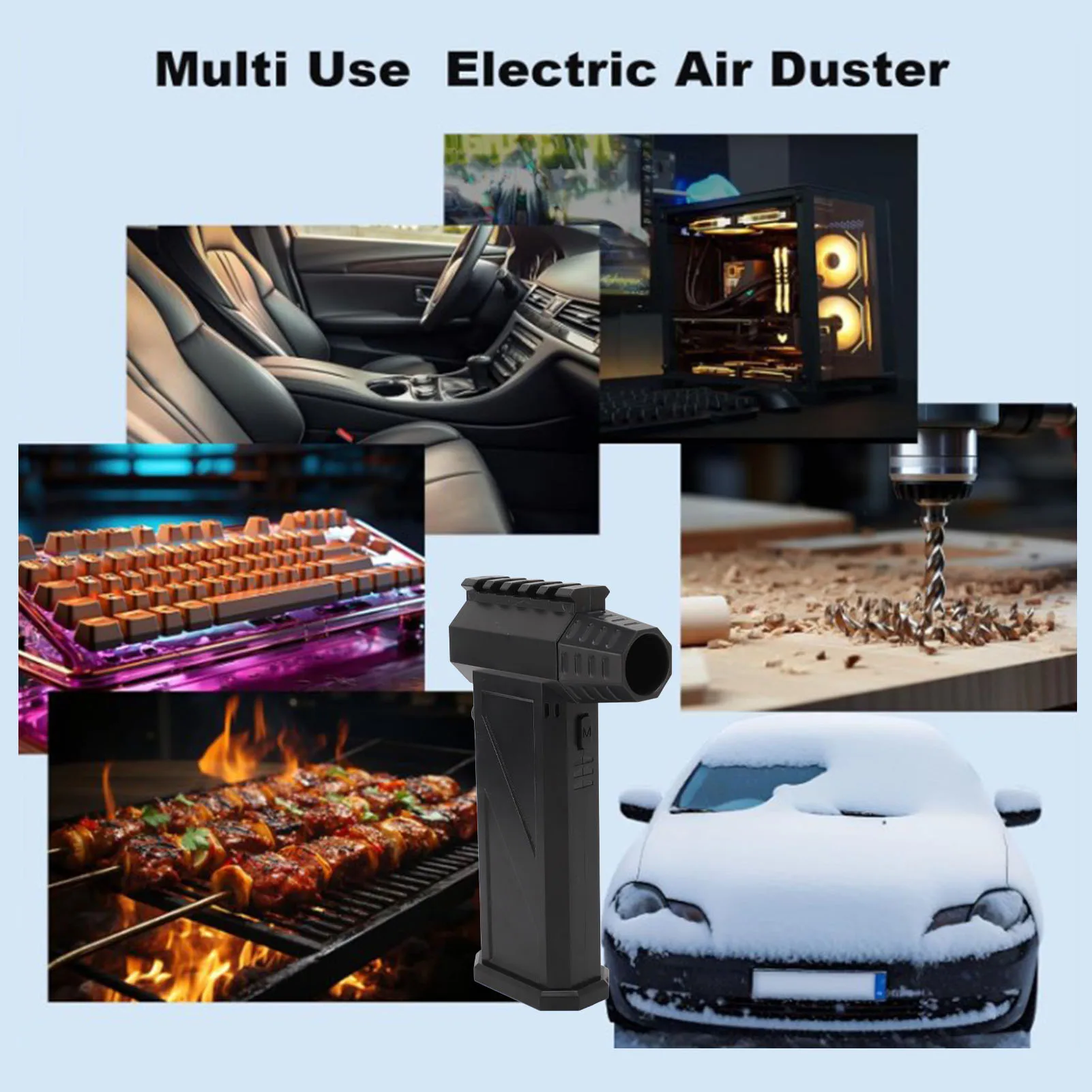 Blower Fan Mini Blower 300000RPM Electric High Temperature Resistant Type C Fast Charging Detachable Flashlight for Sofas