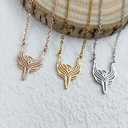 Fashionable and simple stainless steel gold-plated necklace, silver phoenix flamingo O-shaped chain, rose gold women's necklace