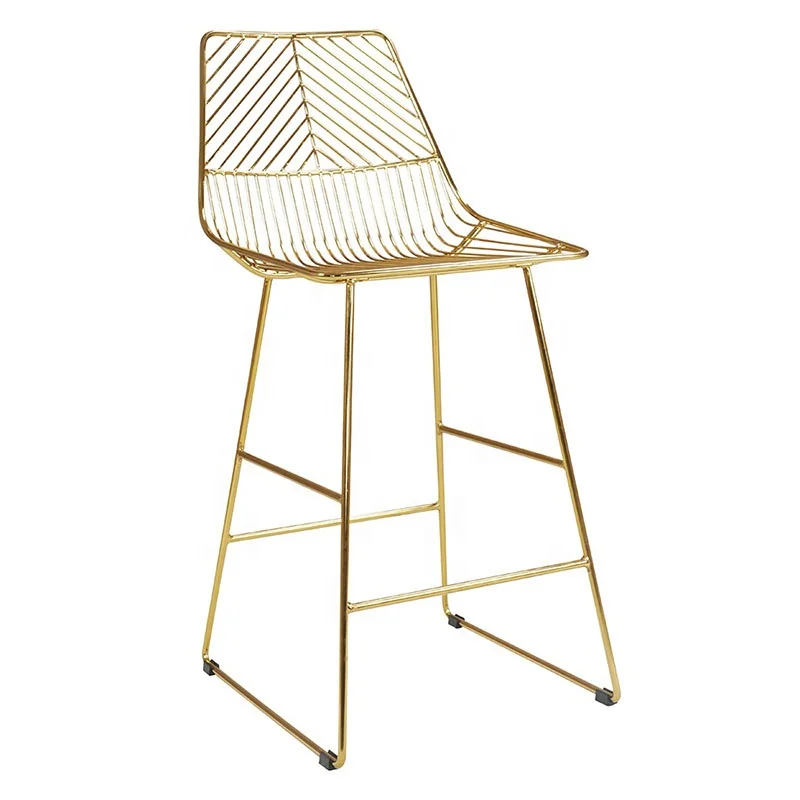 

Bar Stools Wholesale Leather Top Iron Bar Chair Color Stools Creative Coffee Chair Gold Modern High Bar Stools
