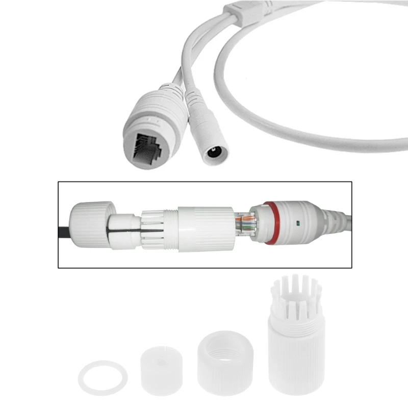 네트워크 캡 직경 17.5mm 터미널 커넥터 네트워크 IP 카메라 피그 테일 케이블 보호 커넥터 팩 10 Dropship