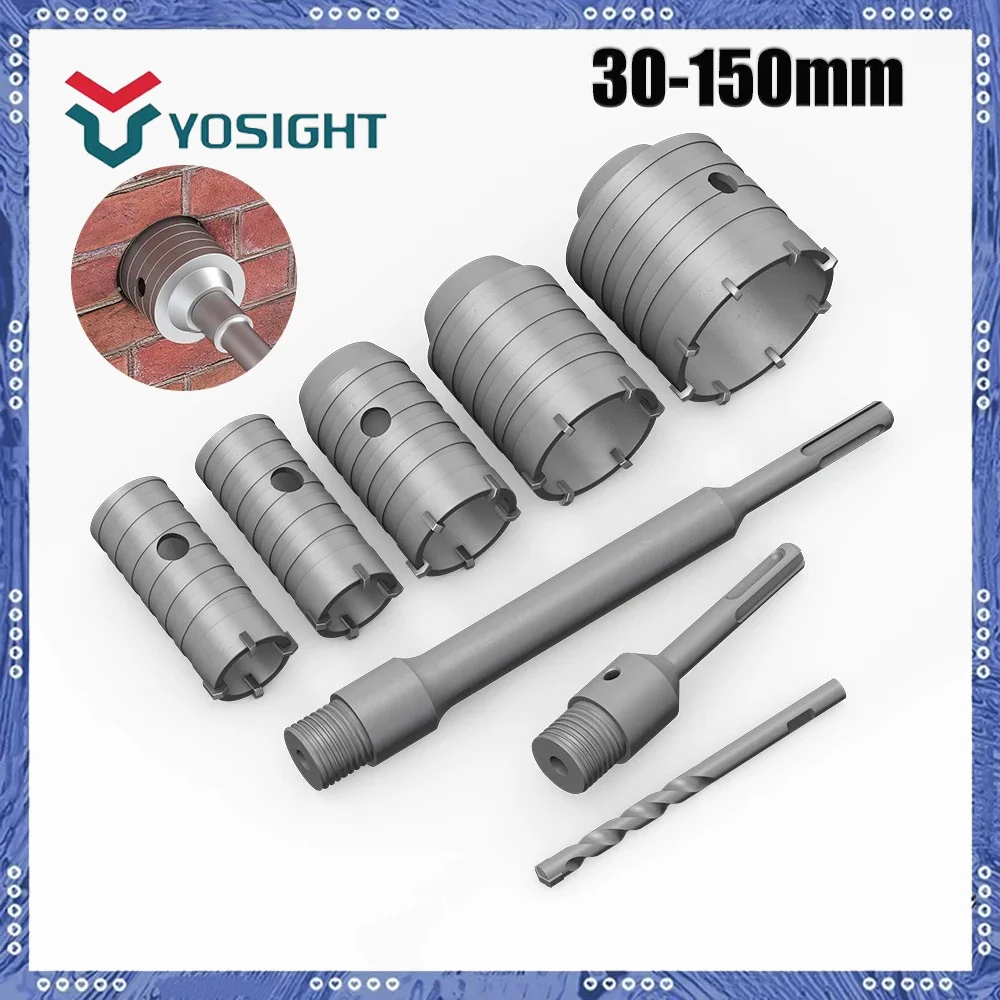1Pcs 30-150mm SDS-Plus Concrete Wall Hole Saw Hammer Drill Bit with Circular Shaft Cutting Tool Masonry Cement Block