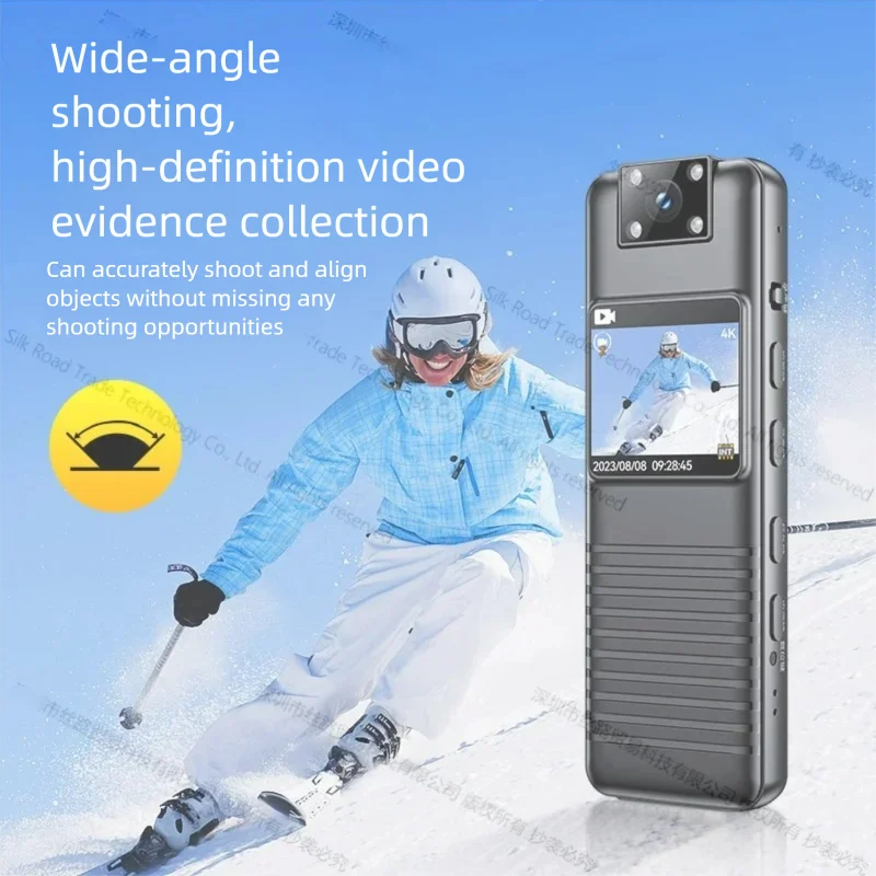 كاميرا Yescool A70 4K صغيرة مع عدسة دوارة لتثبيت الصور للرؤية الليلية وعمر بطارية 12 ساعة وزاوية واسعة ومزودة بتقنية WiFi