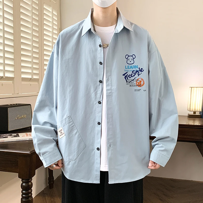 

Повседневная рубашка с длинным рукавом для подростков, весна-осень, новинка, высококачественная, винтажная, модная, брендовая, из хлопка и полиэстера