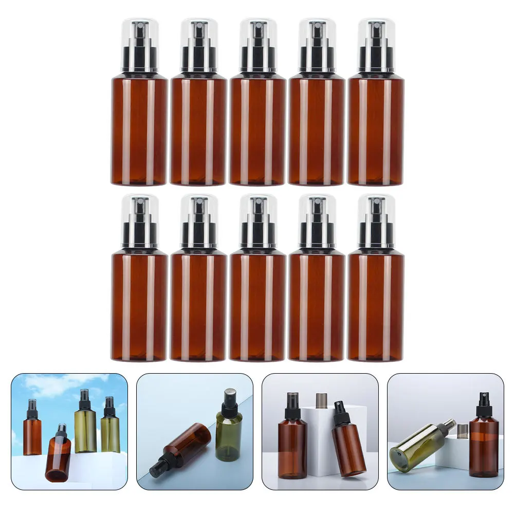 10 個のファインミストスプレーボトル耐久性のある漏れ防止旅行用香水容器再利用可能なペット素材ポータブルメイクアップサブボトル