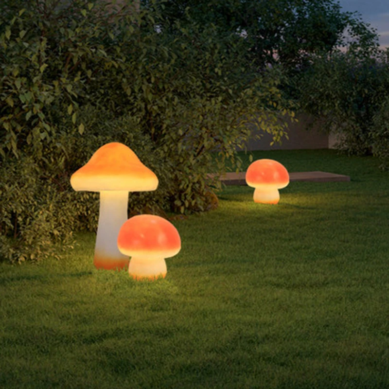 

outdoor mushroom lamp led luminous modeling lamp garden garden villa scenic spot decorative garden lamp inserted lawn lamp