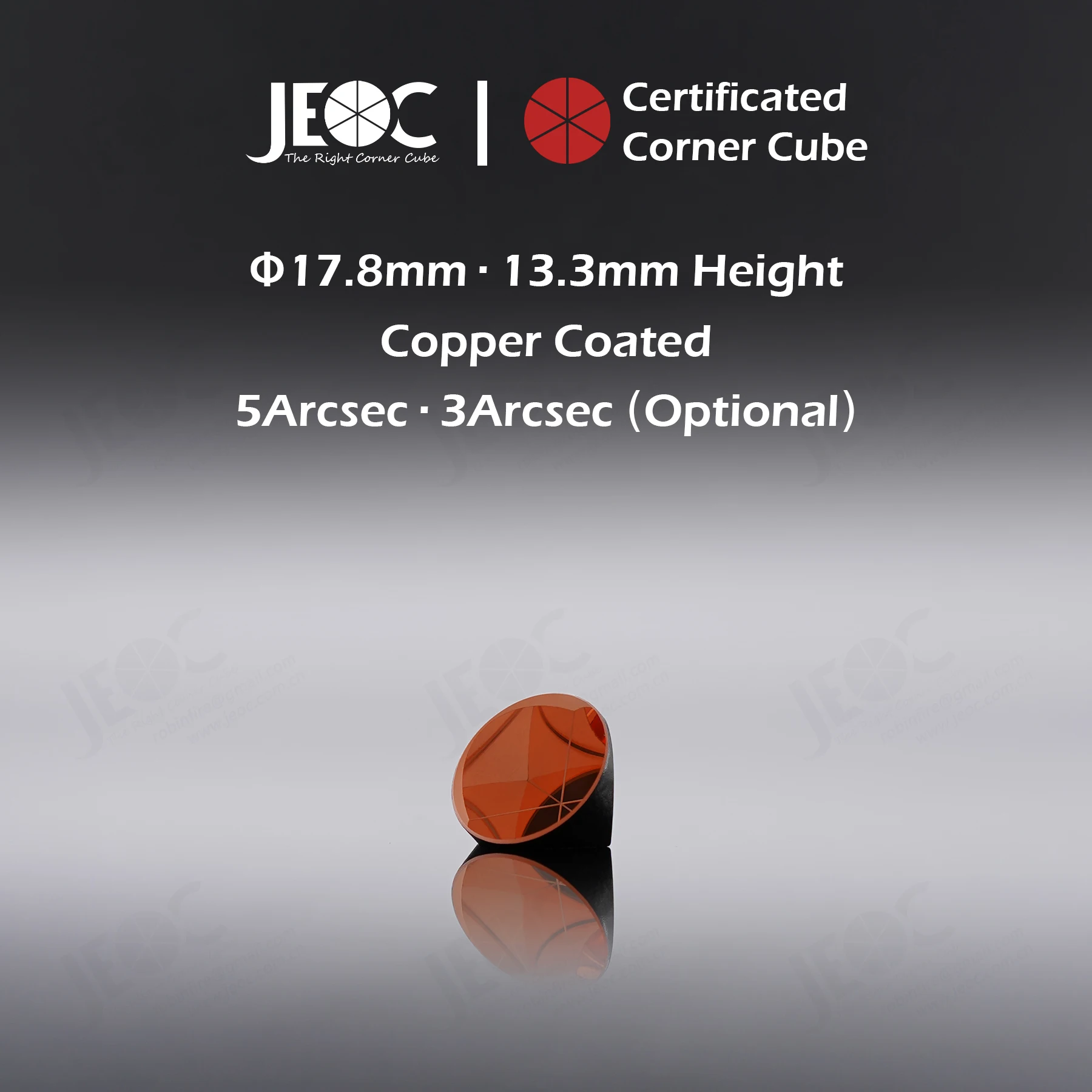 10pcs JEOC Certificated Corner Cube, 17.8mm (0.7