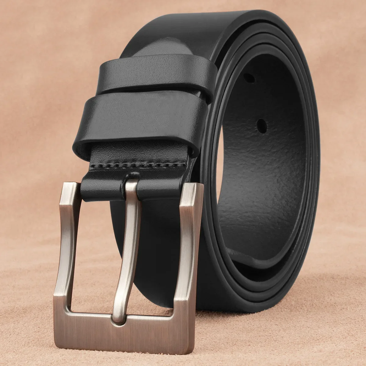 MODX Men Belt Top quality cow genuine leather men's belt cowhide strap for male automatic buckle belts for men alloy buckle belt