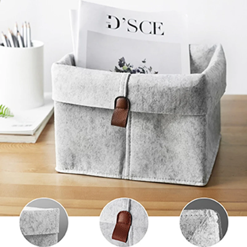 Nordic felt storage basket multi-functional storage basket clothes sorting storage box tabletop sundries storage basket snacks