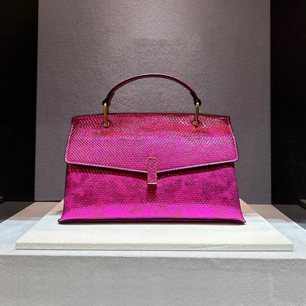 

Прямые поставки с фабрики: Элегантная женская сумка из натуральной кожи с узором под змею, новая модная сумка через плечо или кроссбоди.