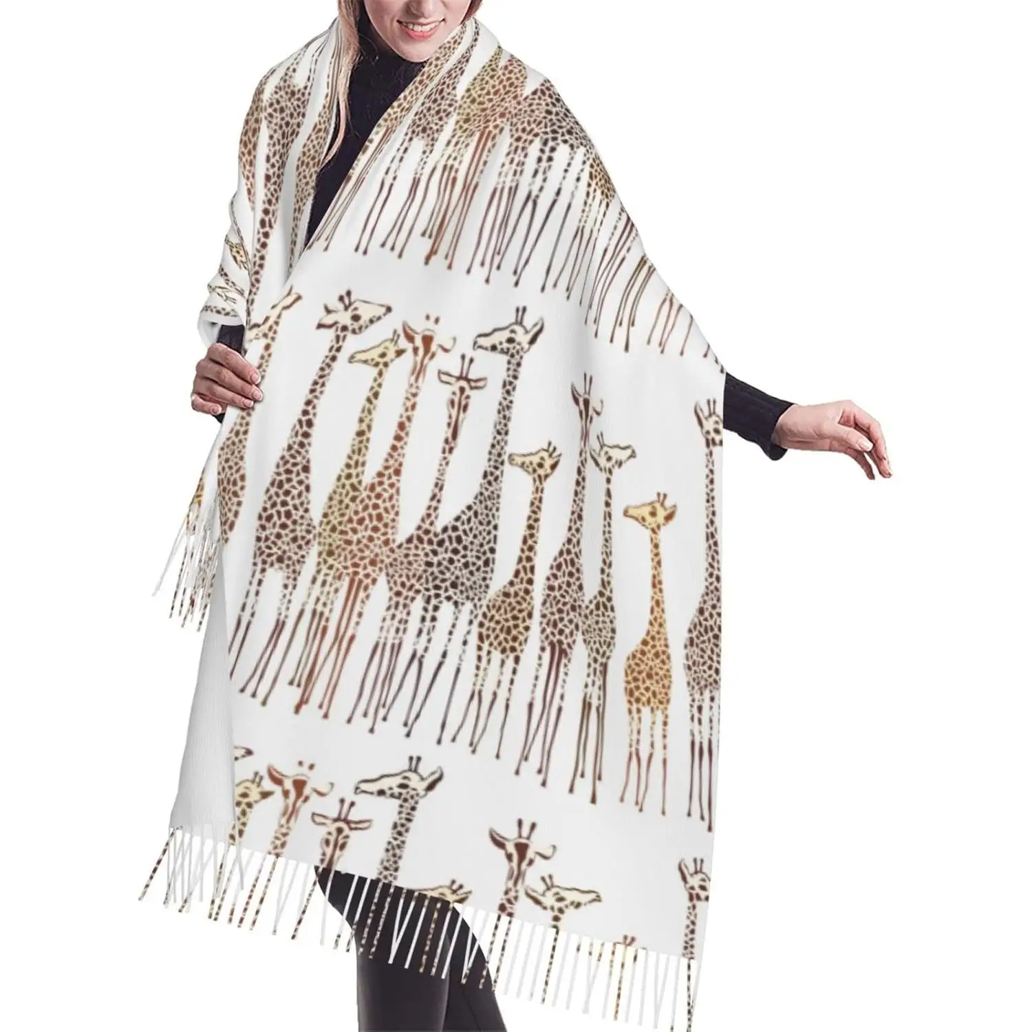 

Print Women'S Super Soft Classic Cashmere Winter Cashmerette Fringed Scarf For Spring Fall Winter Daily Travel Office