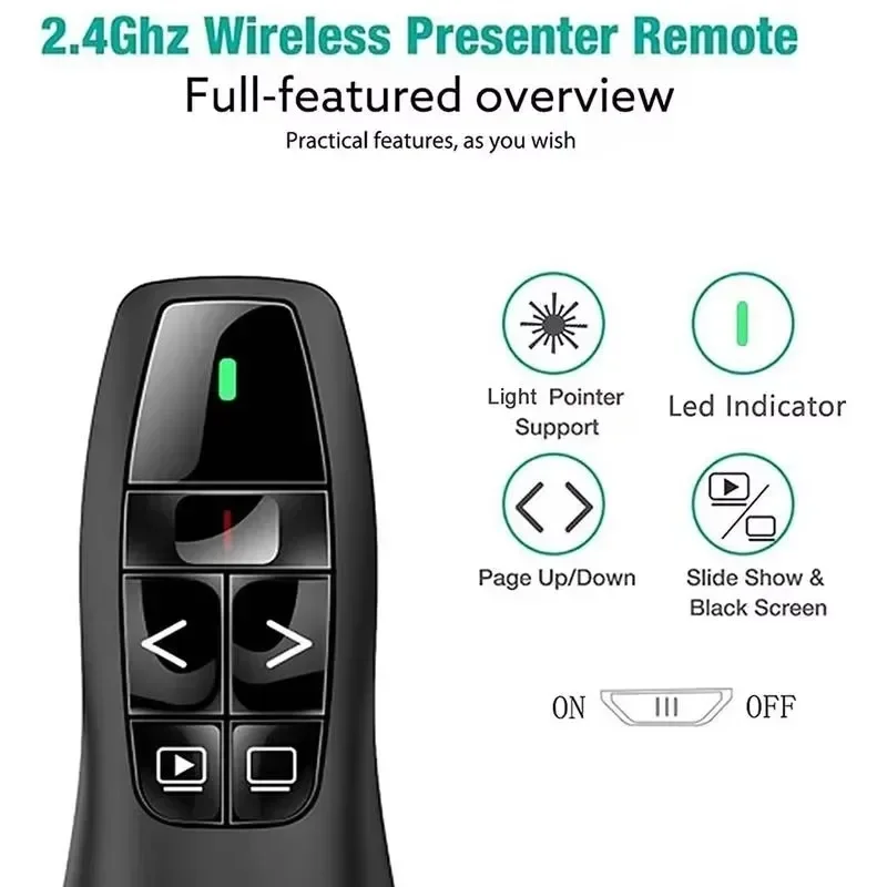 YS  Presentation Page PPT Smart Home 2.4GHz Wireless USB PowerpointRemote Clicker Pointer RF Presenter Pen Control Flip Clicker