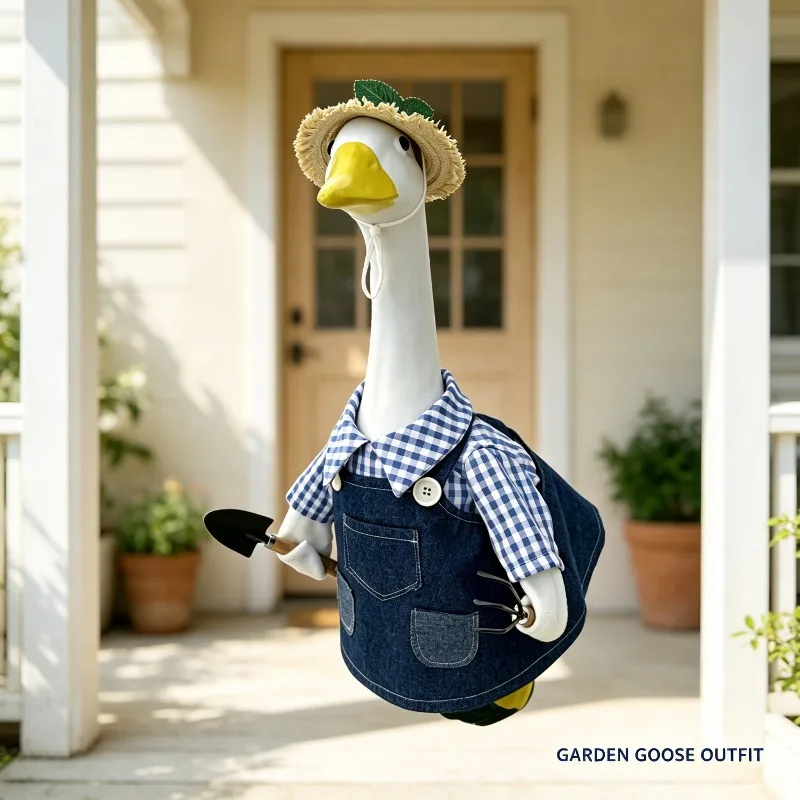 Goose Statue 23 Inch Gardening Costume Set For Porch Yard Halloween Decoration No Goose Included