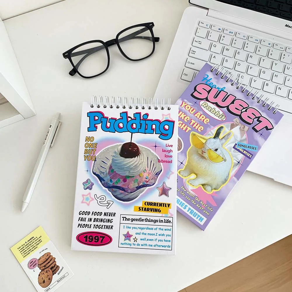 Cute Stationery Cartoon Coil Notebook Memo Pads Rollover Mini Notepad Dog Rabbit Paper Pocket Planner School