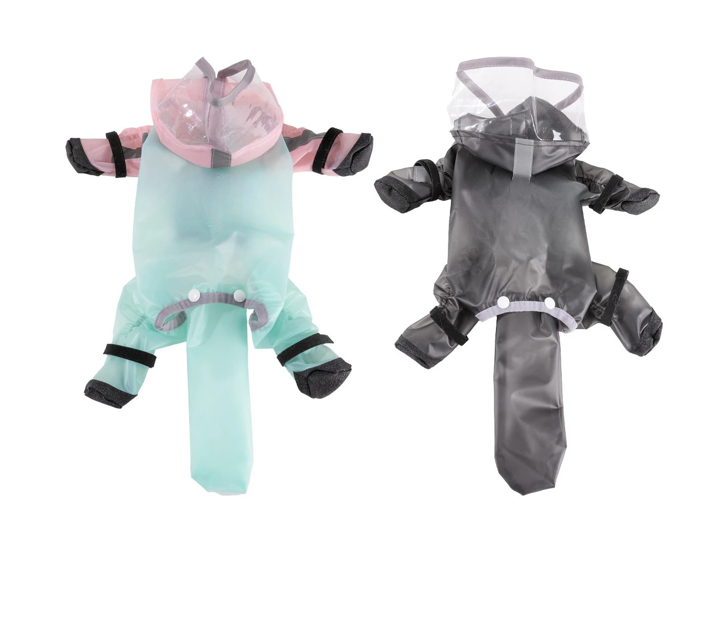 Rainbow colorblock dog raincoat, frosted four-legged waterproof full-coverage rain cape, small to medium dog walking pet
