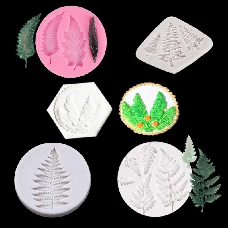 Diy Fondant Cake Plaster Drop Mold A Variety of Grass Leaves Maple Leaf Modeling Liquid Decorative Silicone Mold