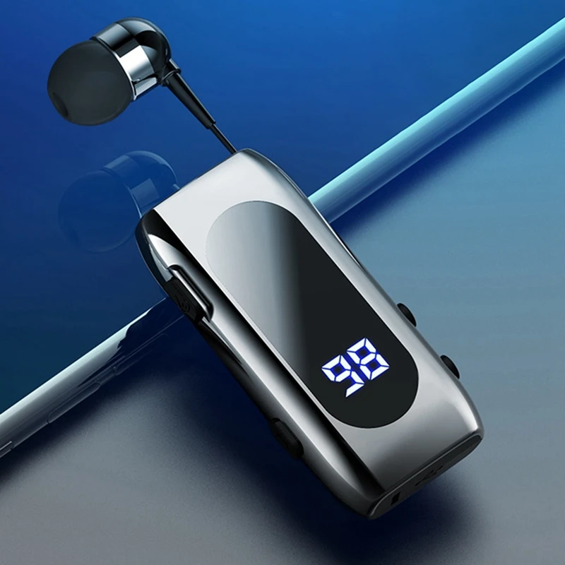 K55 Lavalier Wireless Headset Digital Display Waterproof Business Cable In-Ear Ultra Bluetooth Headset