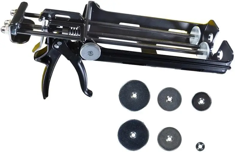 

Professional Dual Cartridge Epoxy Gun for 400mL-650mL, 25:1 Thrust Ratio, Compatible with 1:1 and 2:1 Mix Ratios