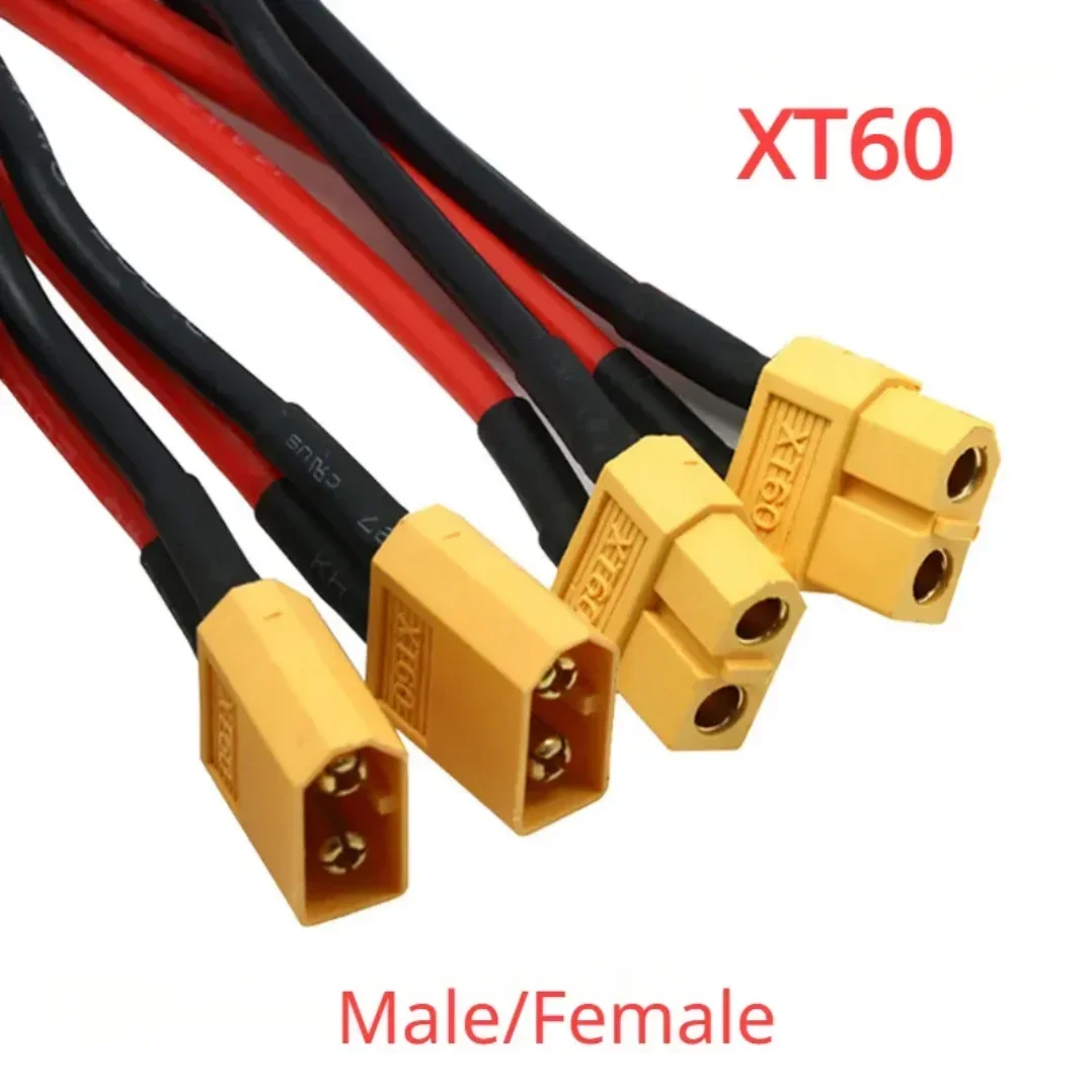 XT60 Parallel แบตเตอรี่ปลั๊ก 12AWG/14AWG ชาย/หญิง 1to2/1to3 สาย Dual Extension 20 ซม.ซิลิโคนสําหรับ RC แบตเตอรี่มอเตอร์