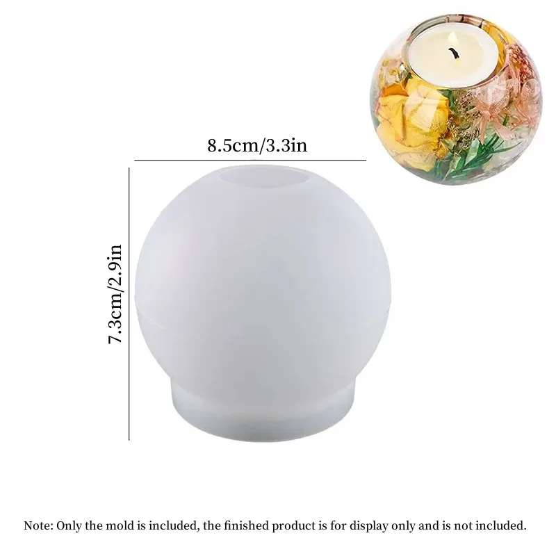 Thuis DIY Epoxyhars Kandelaar Siliconen Mal 3D Bloem Ingemaakte Ornament Mold Ronde Ovale Kaarshouder Lampstand Decoratie Mold