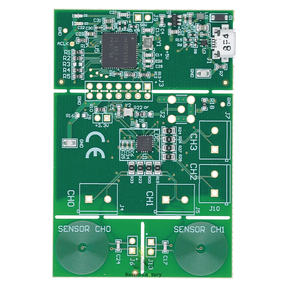 FOR TI LDC1614EVM 4-Channel 28-Bit Inductance to Digital Converter Sensor Evaluation Board with PCB Coils MSP430 USB I2C