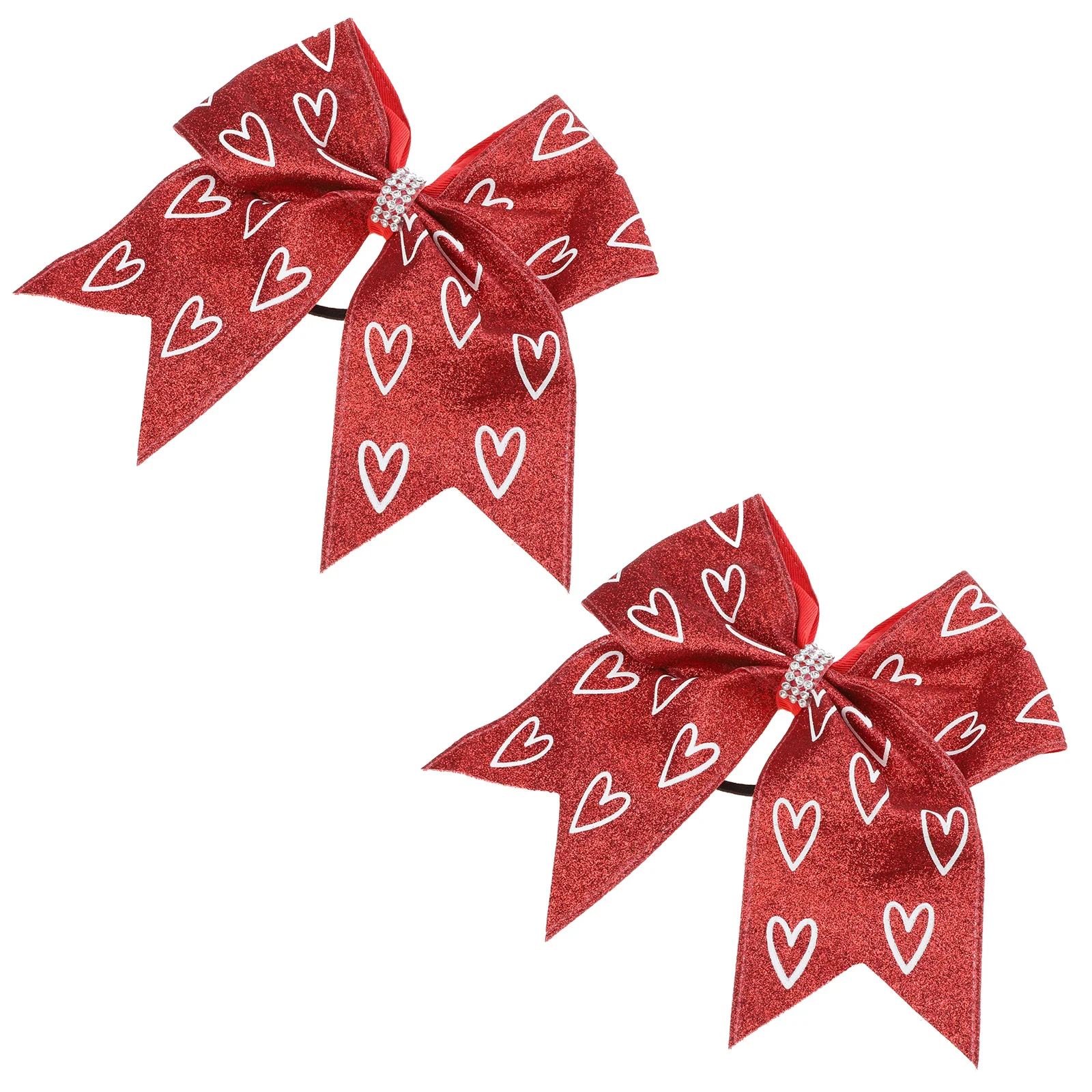 

2pcs Artificial Accessories Lightweight Ponytail Holders Bow Ropes Girls Headdress Valentine Decorations Hair