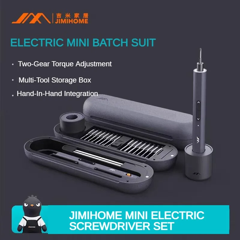 Jimihome-chave de Fenda Elétrica Grupo Chave de Fenda de Precisão sem Fio Kit de Reparação Base de Carregamento tipo c 34 em 1
