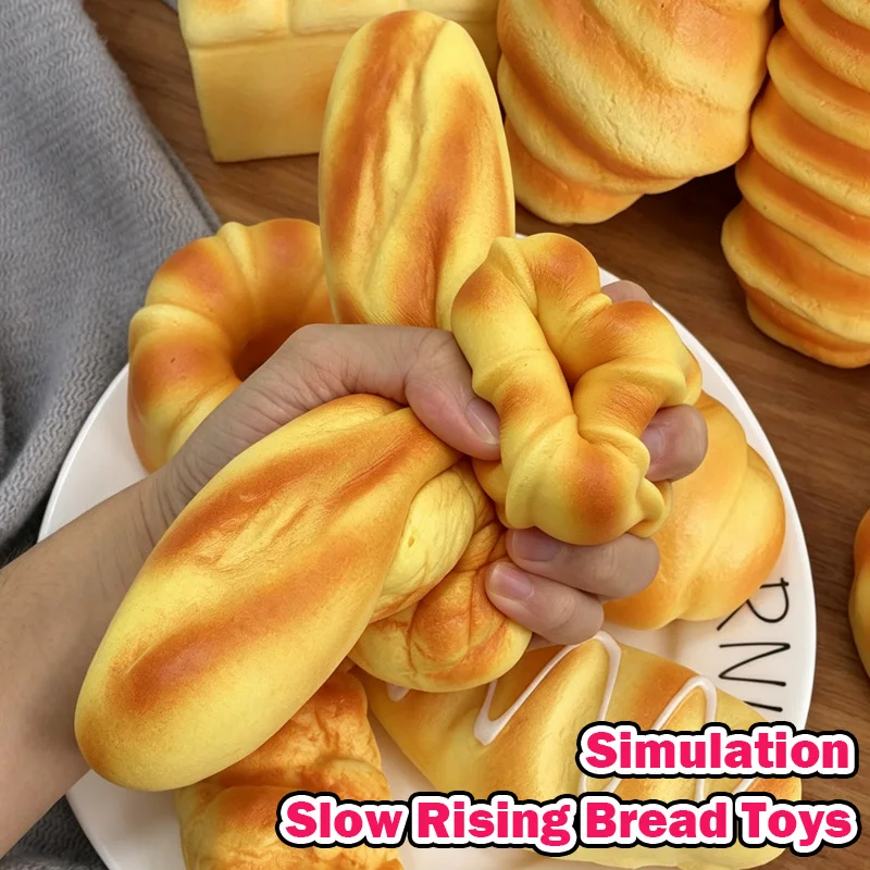 Food Creative Simulation Bread Toast Donuts Slow Rising Stress Relief Toys Realistic Desktop Decoration