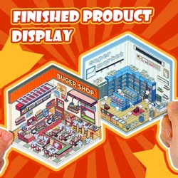 Funny Korean DIY 3D Stickers Landscaping Stickers Miniature Cabin Scene Sticker Stacking Hand Account Cute Gift for Kid Child