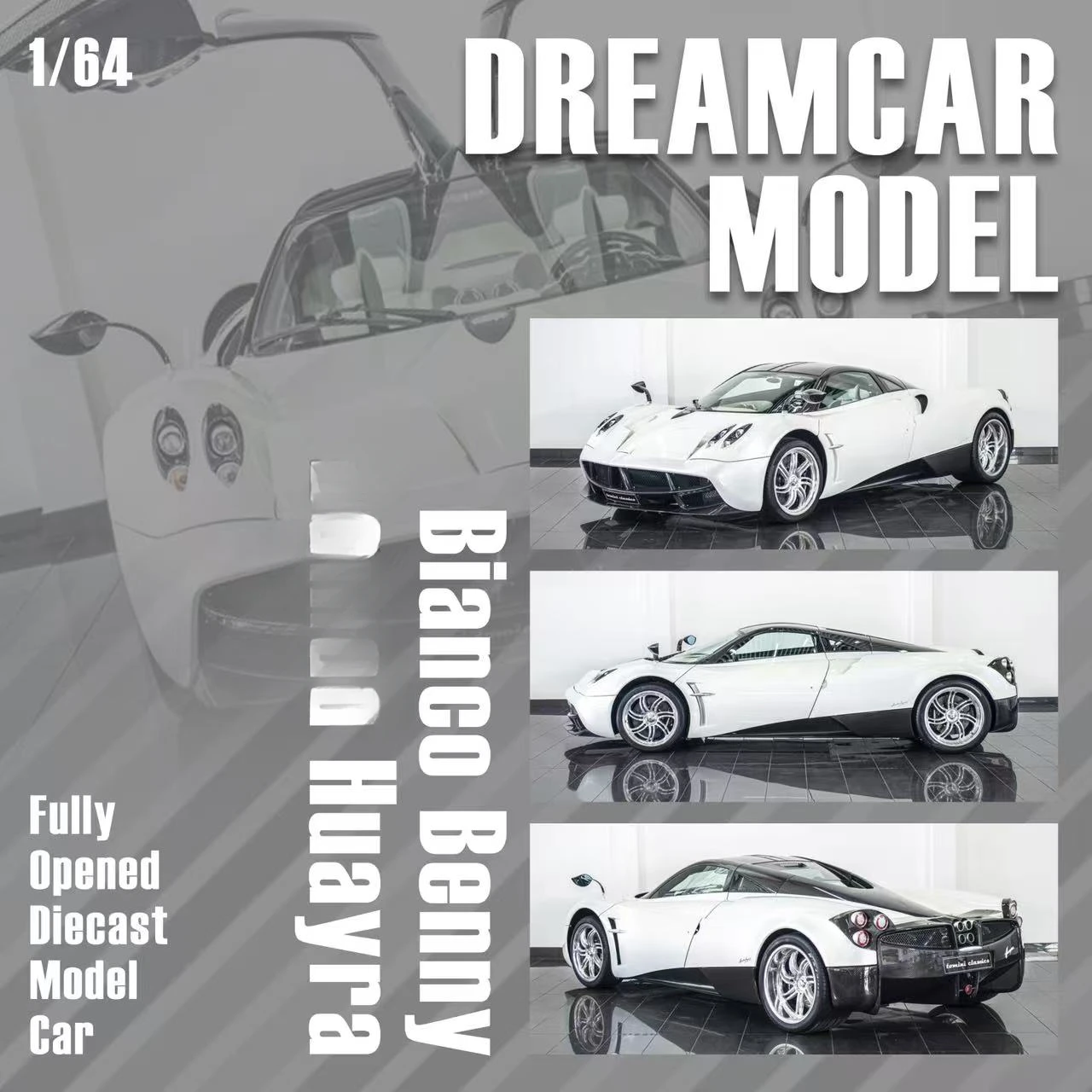 **Pre-order **DREAM CAR MODEL 1:64 Huayra Coupe 2014 Full open Diecast Model Car