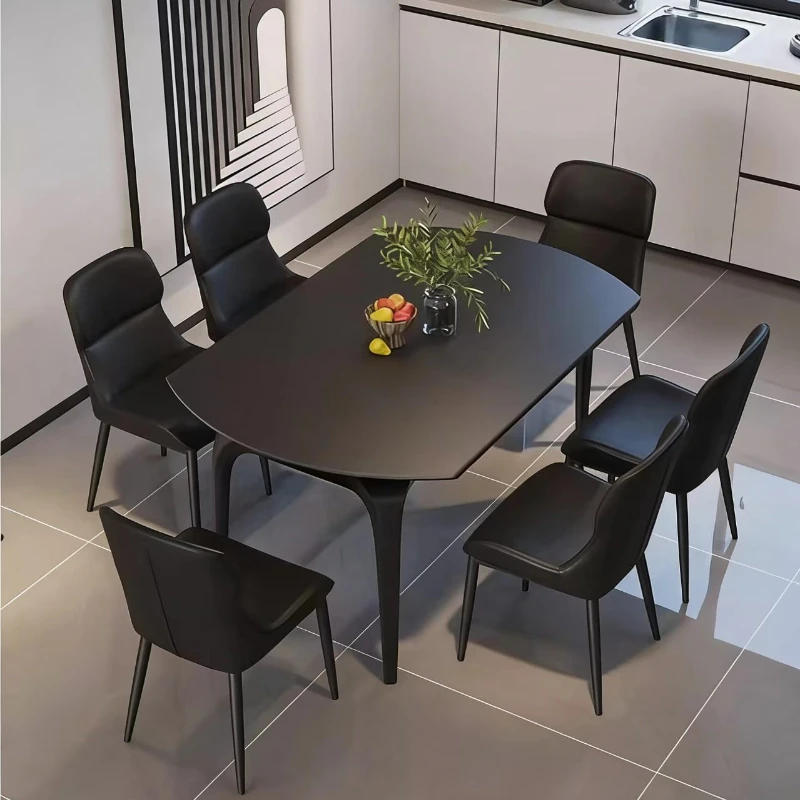Modern Rock Slab Dining Tables Telescopic Folding Square And Round Dual-purpose Dining Table Design Luxury Dining Room Furniture